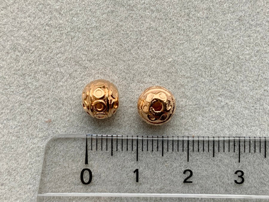 Perlina di metallo "Ornament Circles", oro rosa