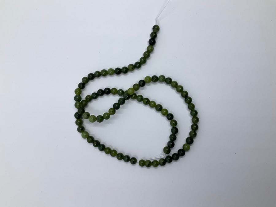 Perle di pietra naturale Seraphinit 4 mm - colore verde oliva scuro