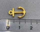 Anhänger Metall Anker 15 mm, Farbe gold