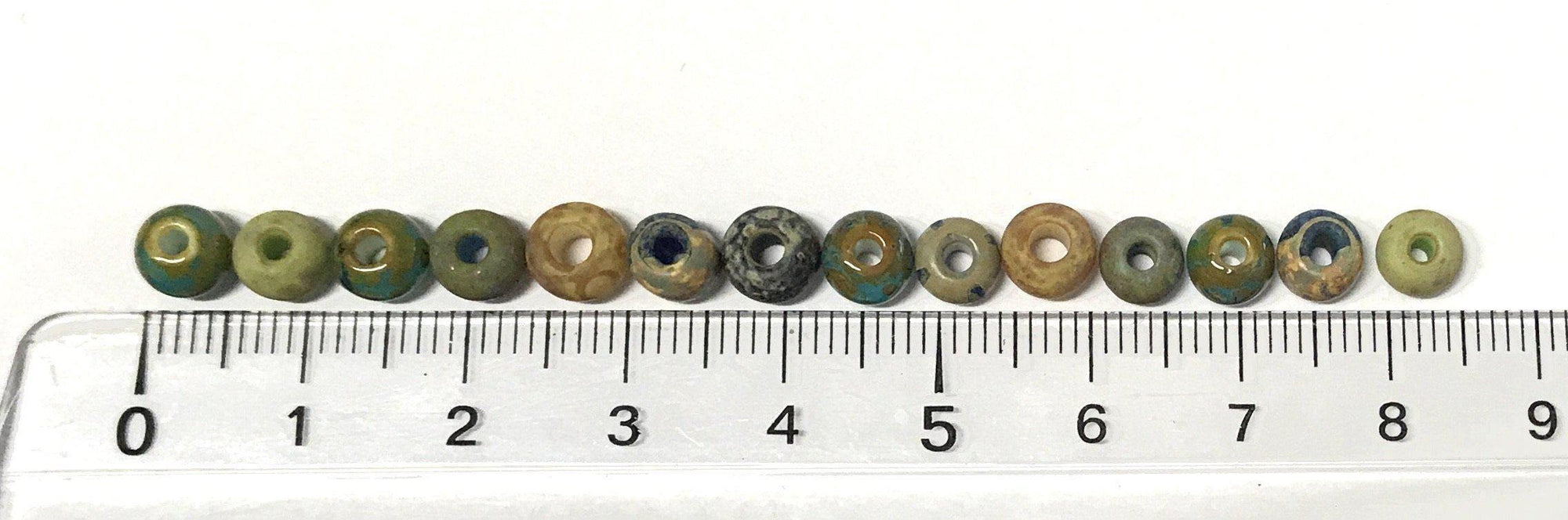 Perles en verre Picasso vieilli 6 mm - couleur Seagrass Mix