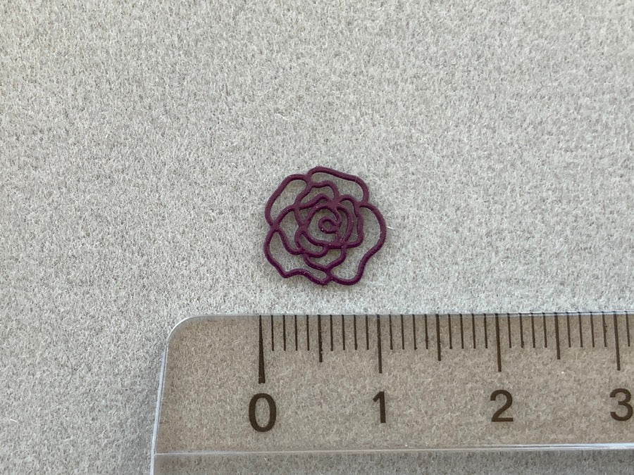 Ciondolo/connettore in metallo "Rosa", colore viola