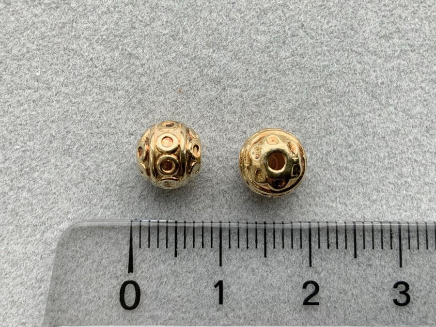 Perlina di metallo "Ornament Circles", dorata