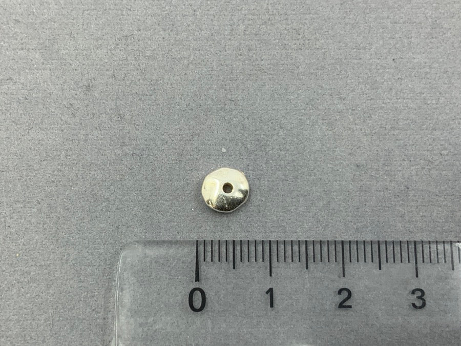 Perlina di metallo "Heishi Nugget", argento