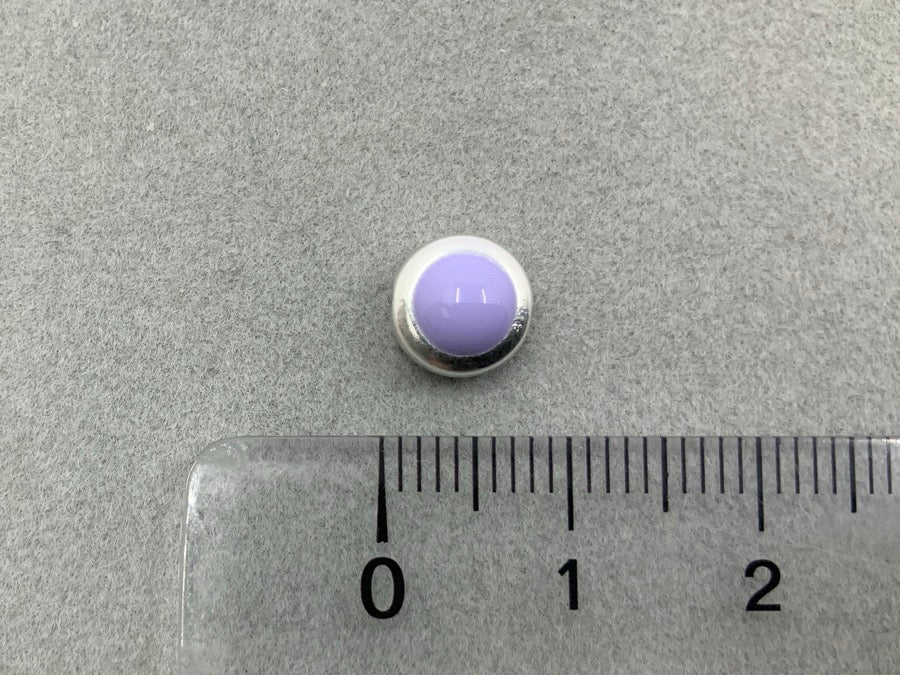 Perla in metallo "tonda", colore lilla viola - argento antico