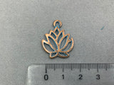Anhänger Metall "Lotus", Farbe kupfer-blau