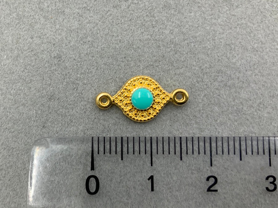 Metallo intermedio "Occhio", colore verde turchese - oro