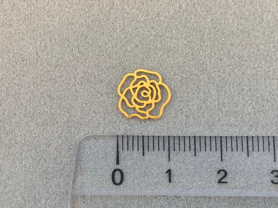Pendentif/partie intermédiaire en métal "Rose", couleur or