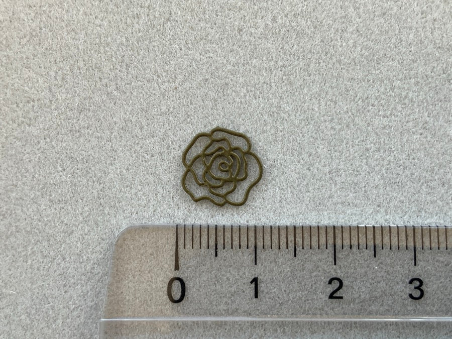 Ciondolo/connettore in metallo "Rosa", colore oliva