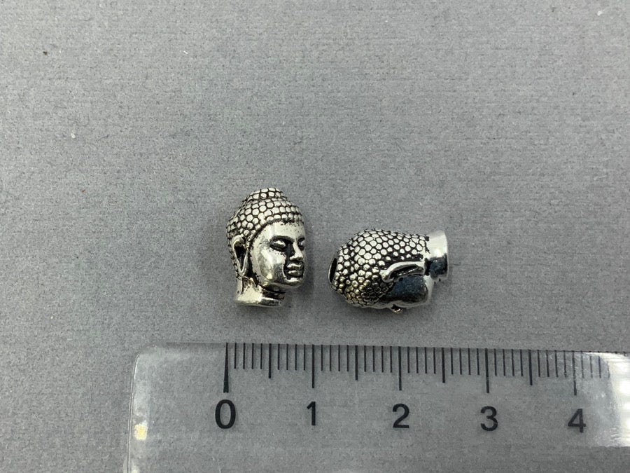 Perlina di metallo "Buddha", argento