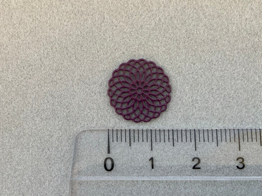 Ciondolo/connettore in metallo "Fiore di Boemia", colore viola