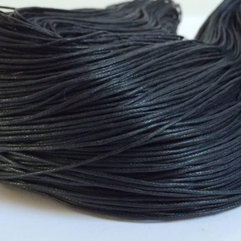Baumwollkordeln gewachst 1 mm, Farbe 01 schwarz - bead&more