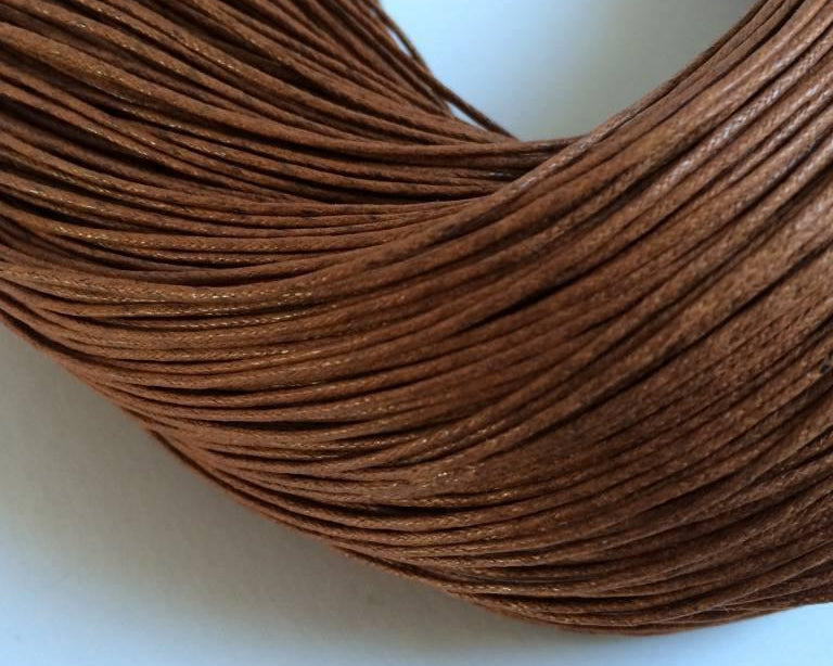 Baumwollkordeln gewachst 1 mm, Farbe 09 haselnuss - bead&more