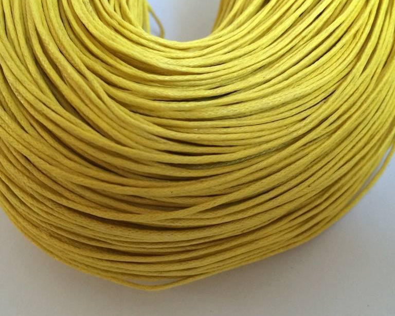 Baumwollkordeln gewachst 1 mm, Farbe 13 gelb - bead&more