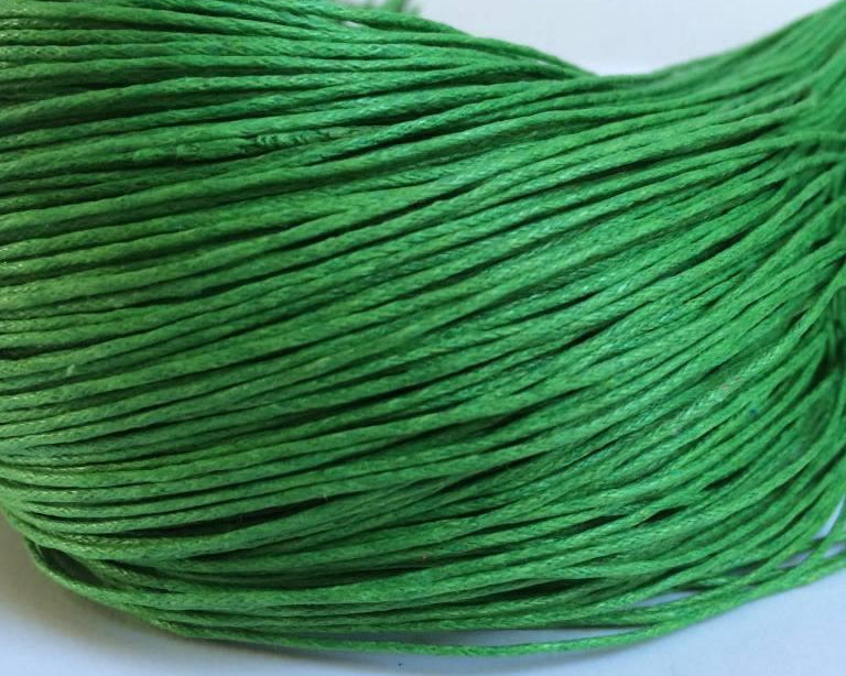 Baumwollkordeln gewachst 1 mm, Farbe 18 grün - bead&more