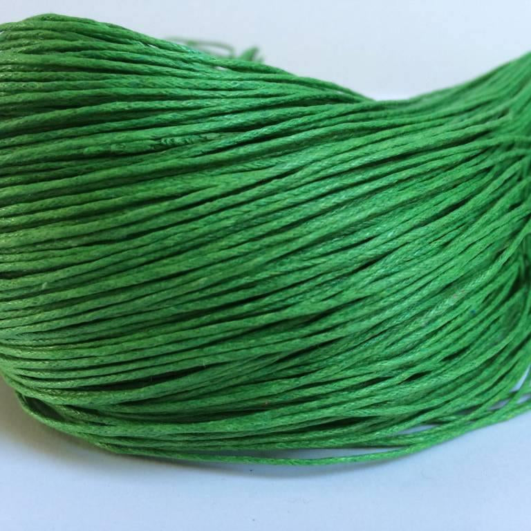 Baumwollkordeln gewachst 1 mm, Farbe 18 grün - bead&more