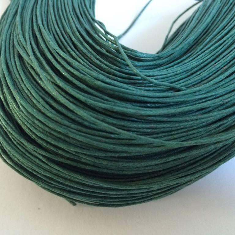 Baumwollkordeln gewachst 1 mm, Farbe 20 smaragd - bead&more