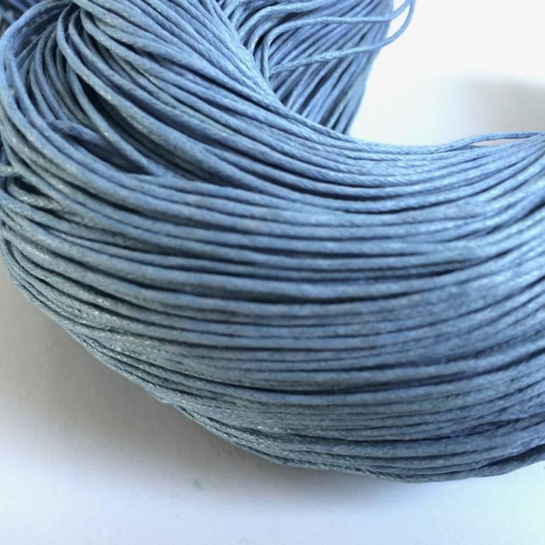 Baumwollkordeln gewachst 1 mm, Farbe 26 graublau - bead&more