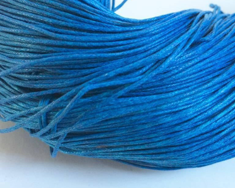 Baumwollkordeln gewachst 1 mm, Farbe 27 azurblau - bead&more