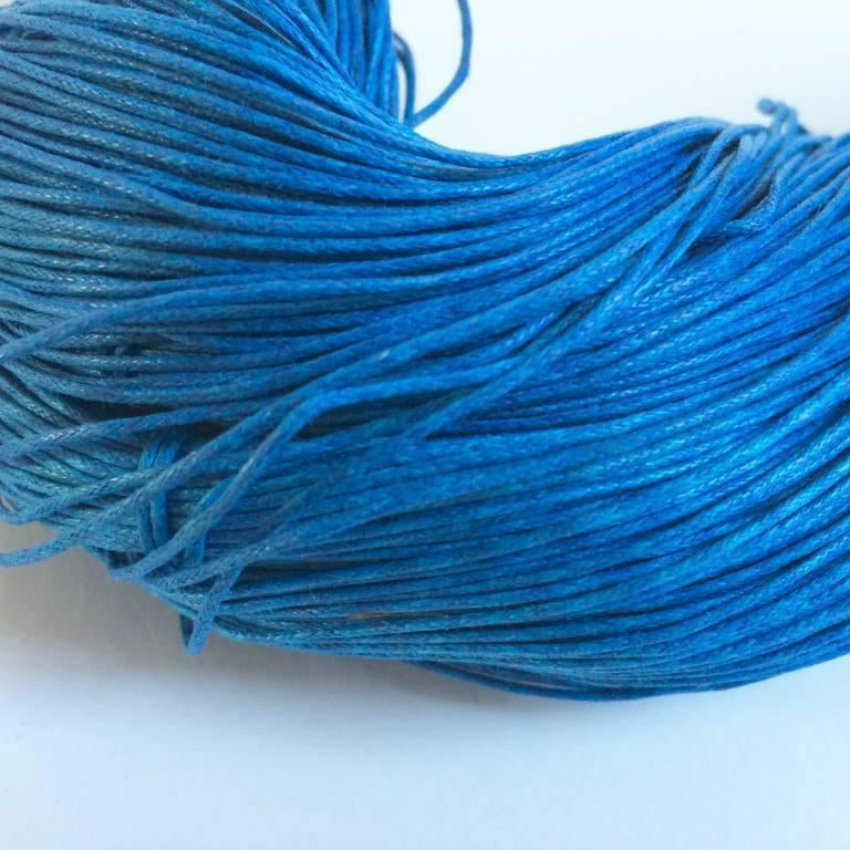 Baumwollkordeln gewachst 1 mm, Farbe 27 azurblau - bead&more