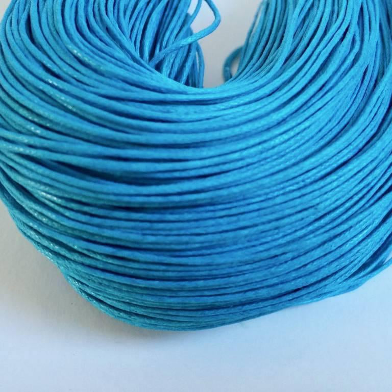 Baumwollkordeln gewachst 1 mm, Farbe 25 türkisblau - bead&more