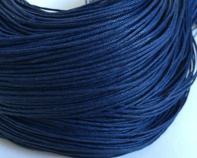 Baumwollkordeln gewachst 1 mm, Farbe 28 dunkelblau - bead&more