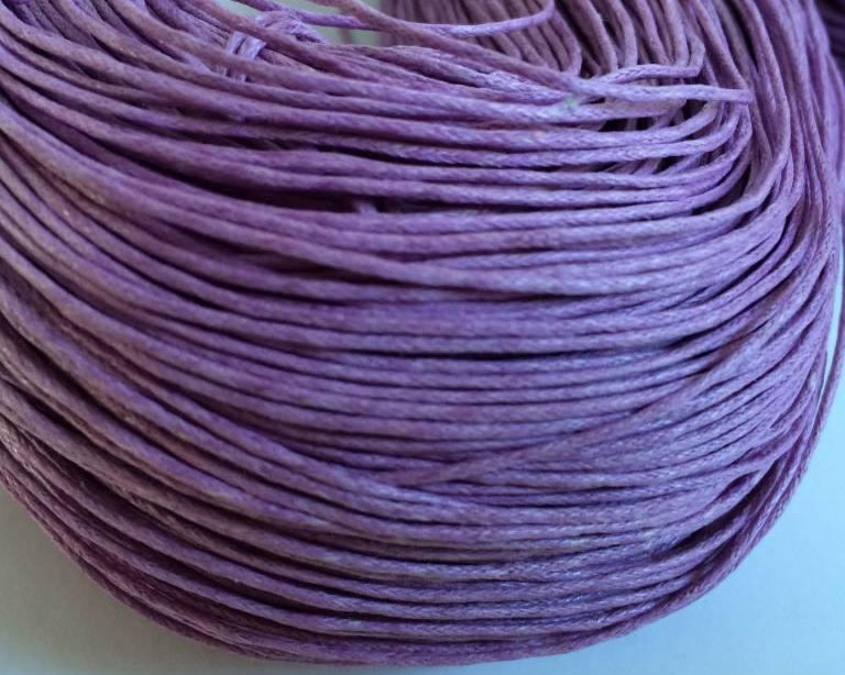 Baumwollkordeln gewachst 1 mm, Farbe 33 flieder - bead&more