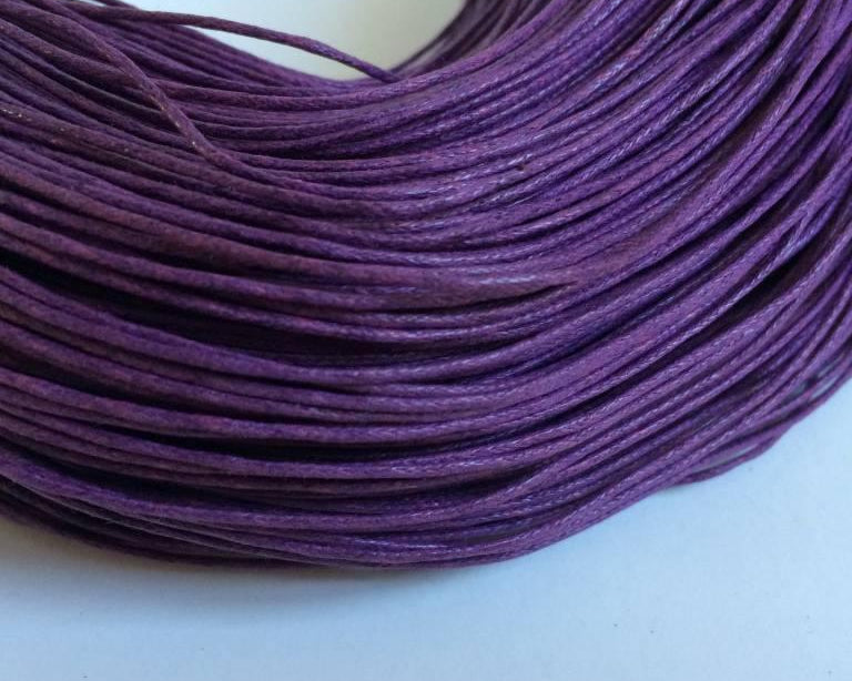 Baumwollkordeln gewachst 1 mm, Farbe 31 violett - bead&more