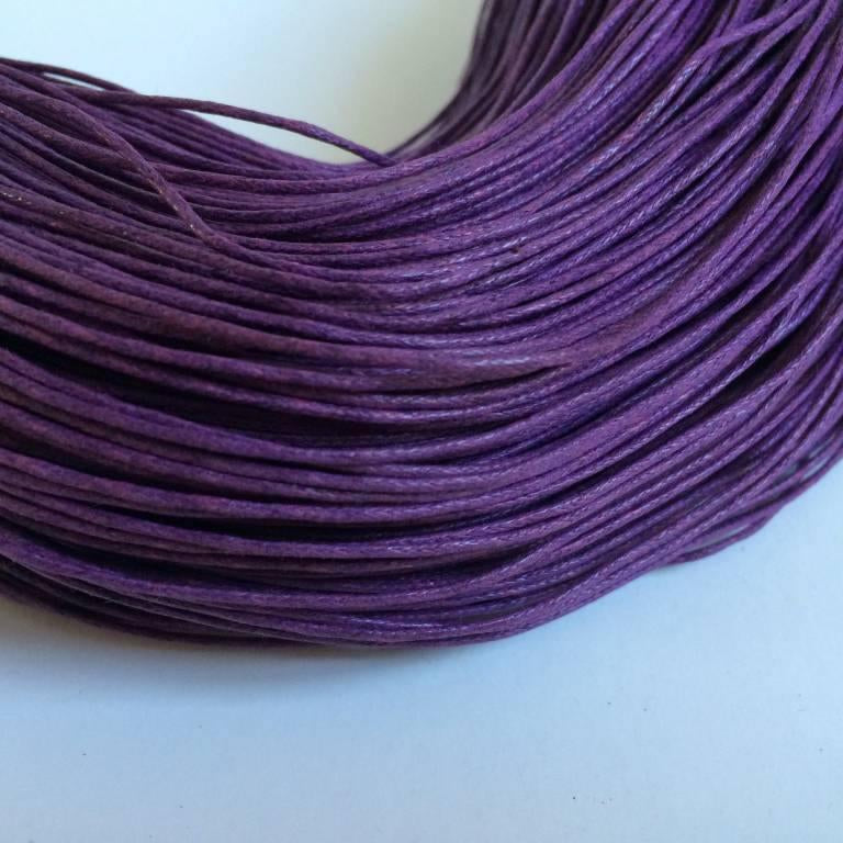 Baumwollkordeln gewachst 1 mm, Farbe 31 violett - bead&more