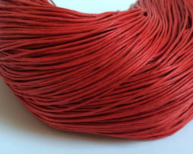 Baumwollkordeln gewachst 1 mm, Farbe 41 rot - bead&more