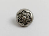 Metallknopf "Flower", altsilberfarben