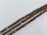 Perles en verre poli au feu 4mm, couleur B87 Crystal Brown Lustre