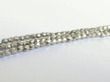 Glasschliffperlen feuerpoliert 4mm, Farbe A18 Silver