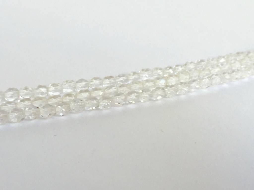 Glasschliffperlen feuerpoliert 4mm, Farbe A12 Crystal - bead&more