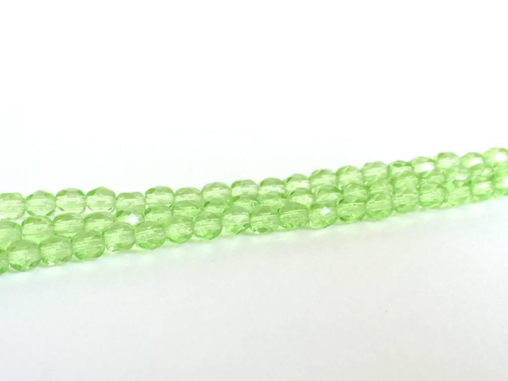 Glasschliffperlen feuerpoliert 4mm, Farbe B64 Green light - bead&more