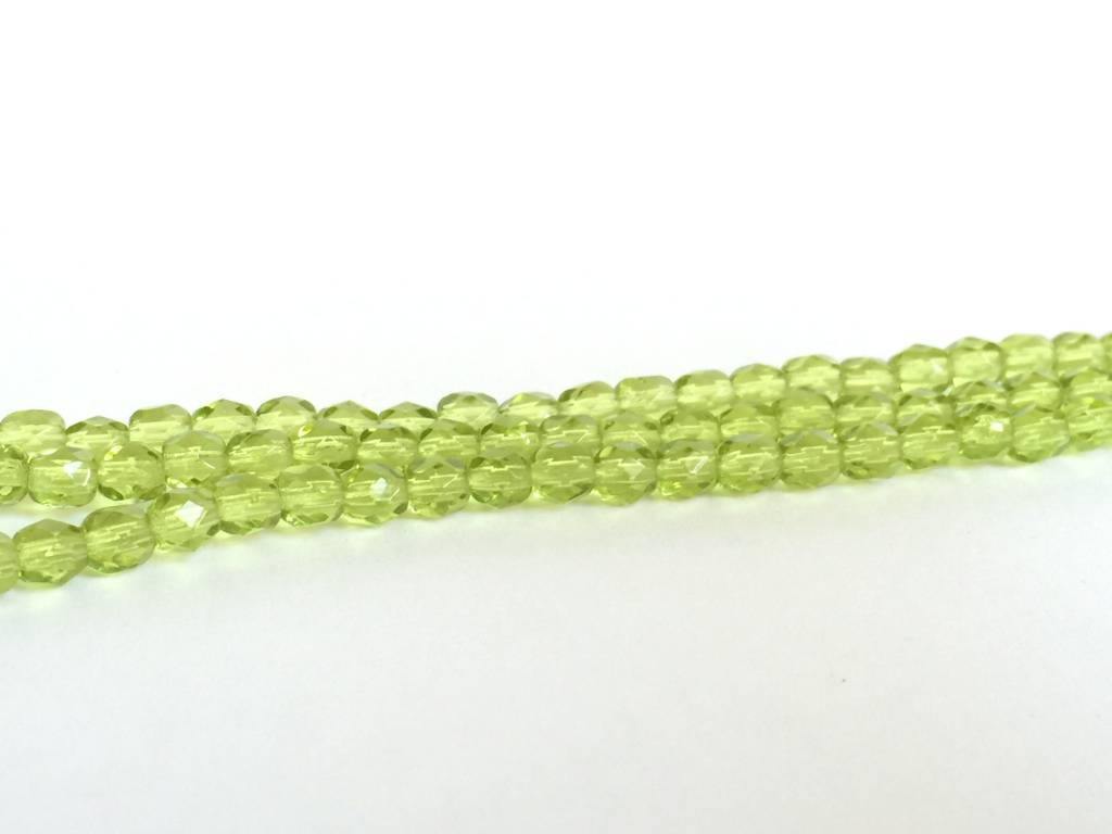Glasschliffperlen feuerpoliert 4mm, Farbe B61 Olivine - bead&more