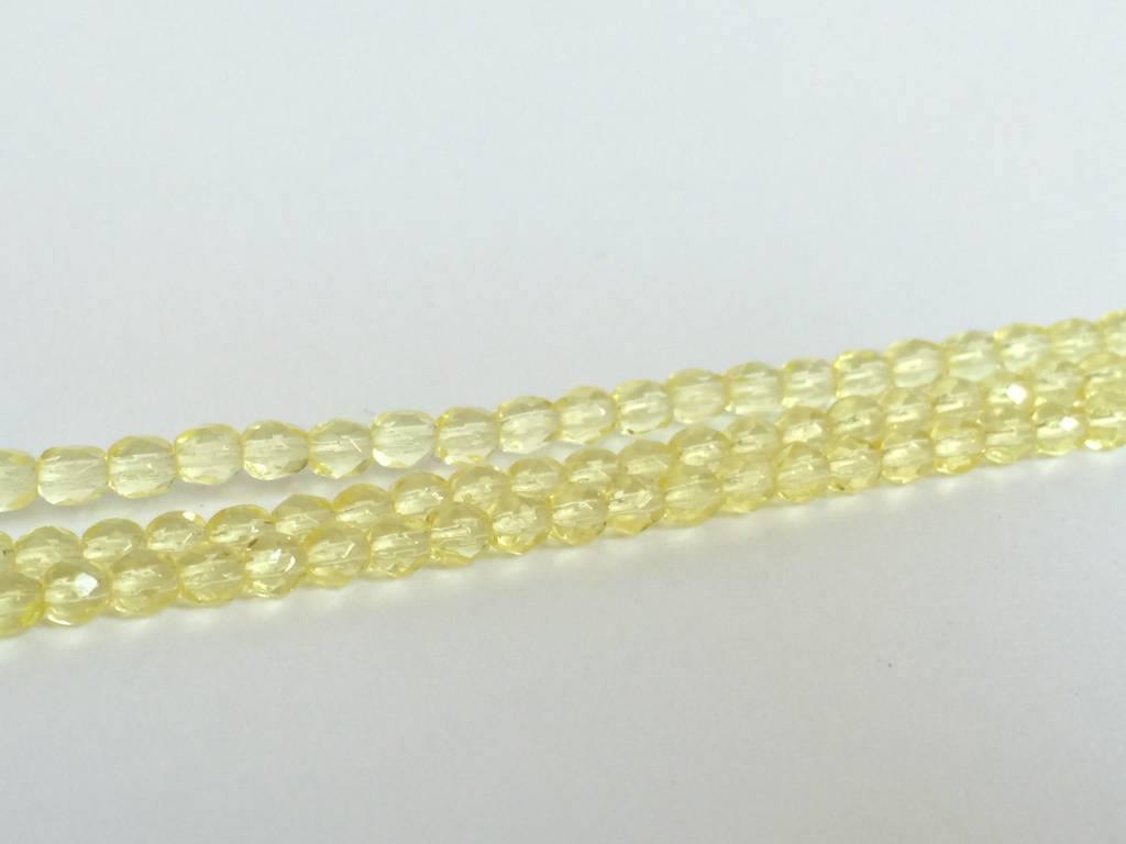 Glasschliffperlen feuerpoliert 4mm, Farbe B68 Yellow - bead&more