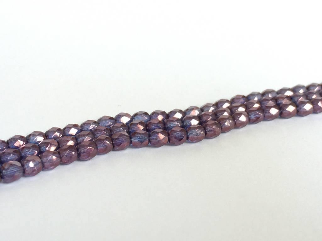 Glasschliffperlen feuerpoliert 4mm, Farbe C119 Violet Luster - bead&more