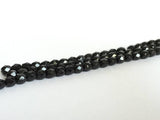 Glasschliffperlen feuerpoliert 4mm, Farbe A23 Jet