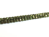 Glasschliffperlen feuerpoliert 4mm, Farbe B60 Metallic Dark Olive