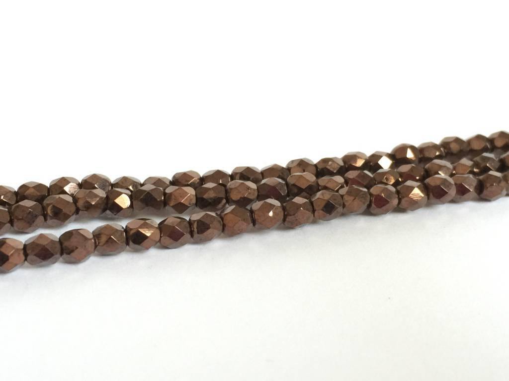 Glasschliffperlen feuerpoliert 4mm, Farbe B79 Dark Bronze - bead&more