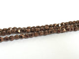 Glasschliffperlen feuerpoliert 4mm, Farbe B79 Dark Bronze