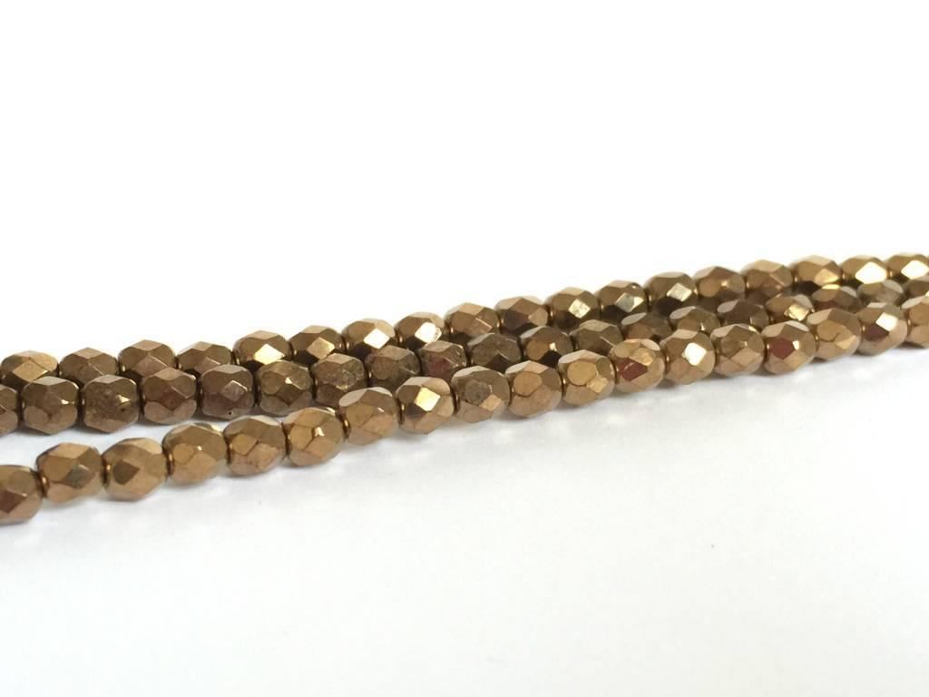 Glasschliffperlen feuerpoliert 4mm, Farbe B74 Bronze - bead&more
