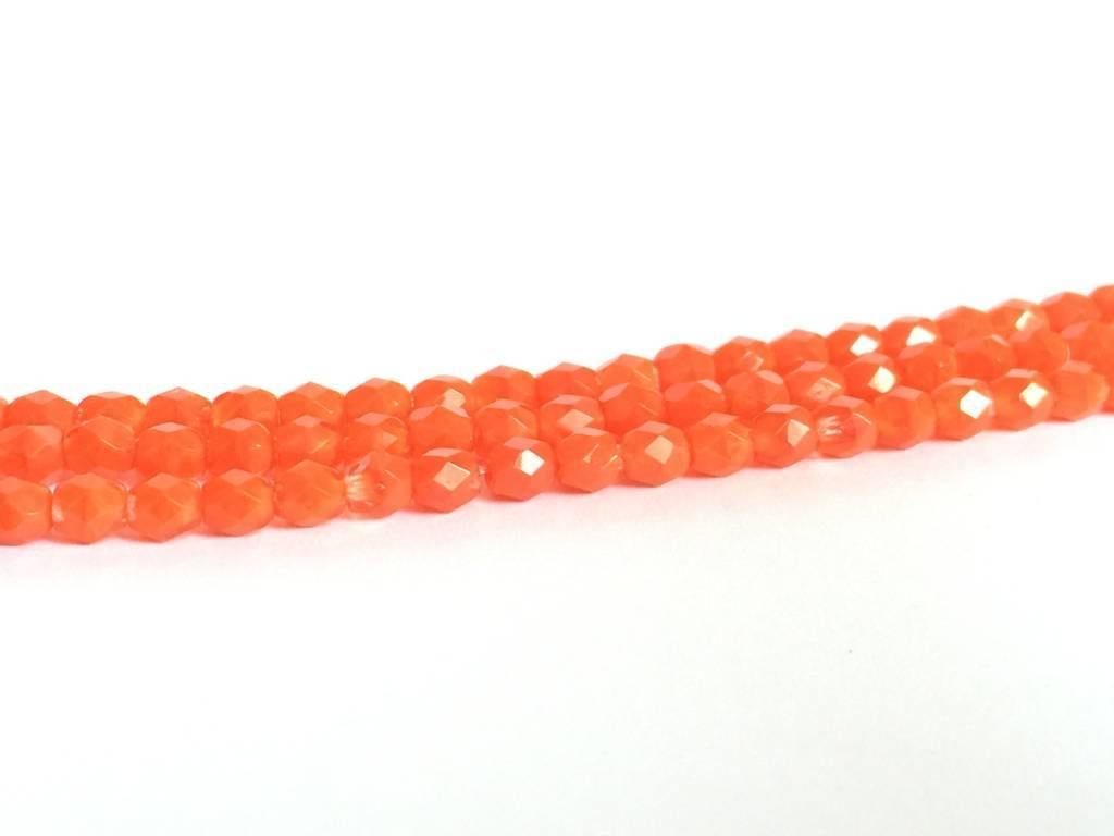 Glasschliffperlen feuerpoliert 4mm, Farbe C103 Orange Moonlight - bead&more