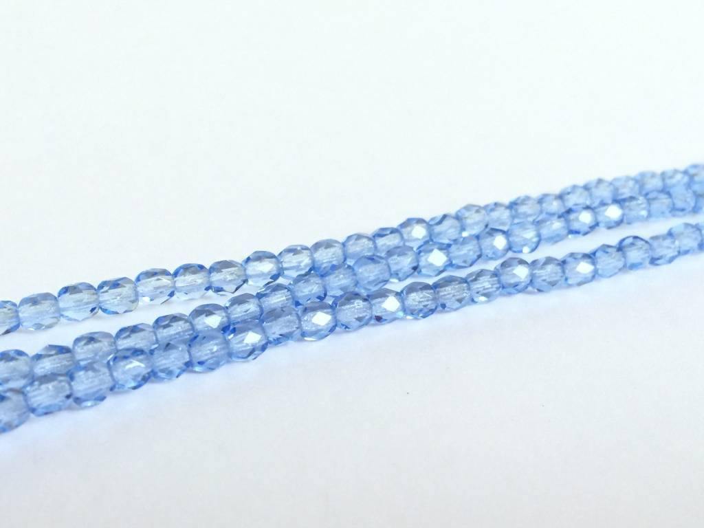 Glasschliffperlen feuerpoliert 4mm, Farbe A33 Saphir light - bead&more