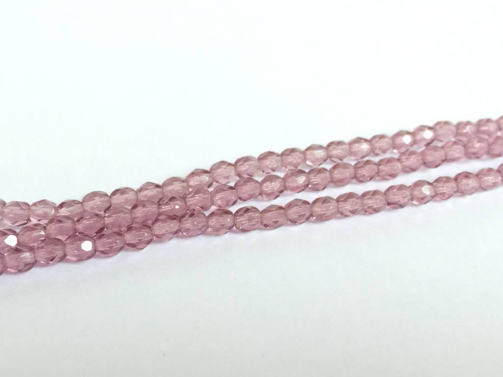 Glasschliffperlen feuerpoliert 4mm, Farbe C118 Light  Amethyst - bead&more