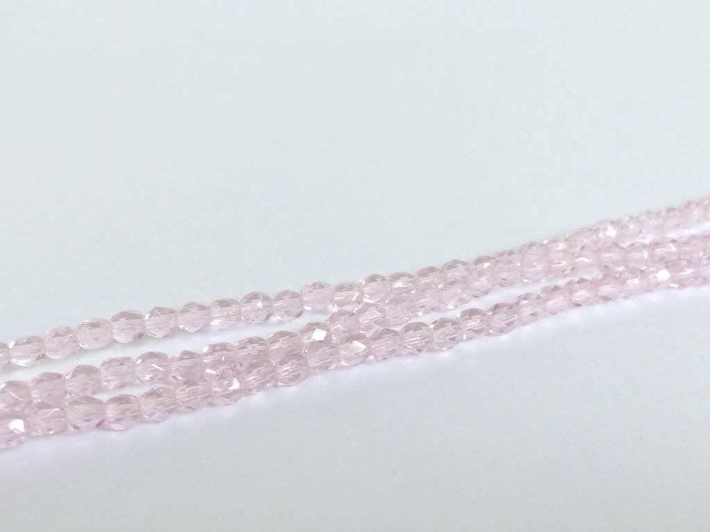 Glasschliffperlen feuerpoliert 4mm, Farbe C124 Rose light - bead&more