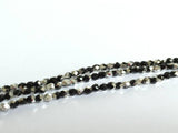 Glasschliffperlen feuerpoliert 4mm, Farbe A19 Jet/Silver