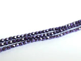 Perle di vetro lucidato a fuoco 4mm, colore C110 Metallic Dark Violet