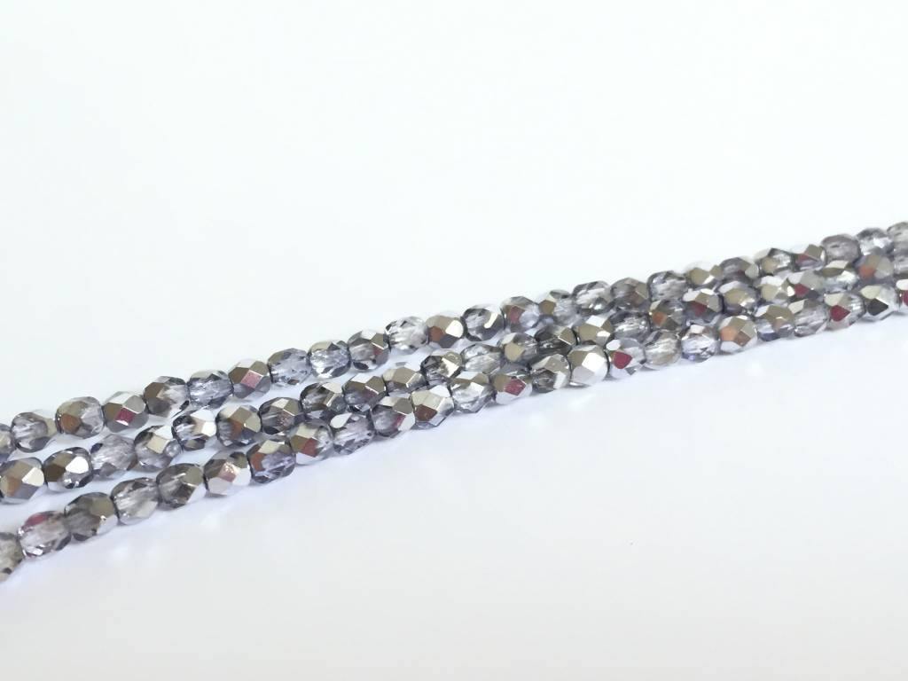 Glasschliffperlen feuerpoliert 4mm, Farbe C113 Violet Ice - bead&more