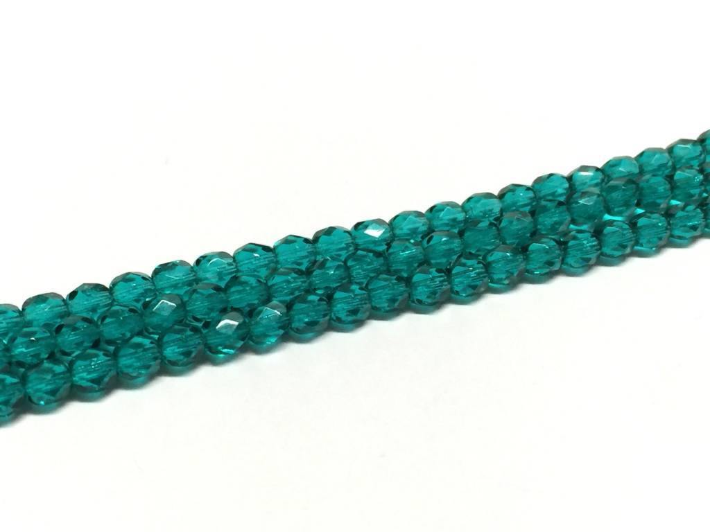 Glasschliffperlen feuerpoliert 4mm, Farbe B49 Green Emerald - bead&more